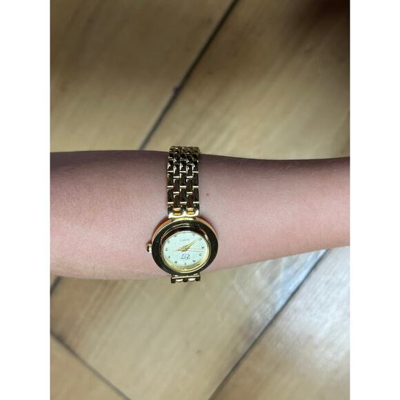 EJ Women's Gold tone quartz wrist watch. Faux Diamonds. Vintage? - Picture 3 of 10